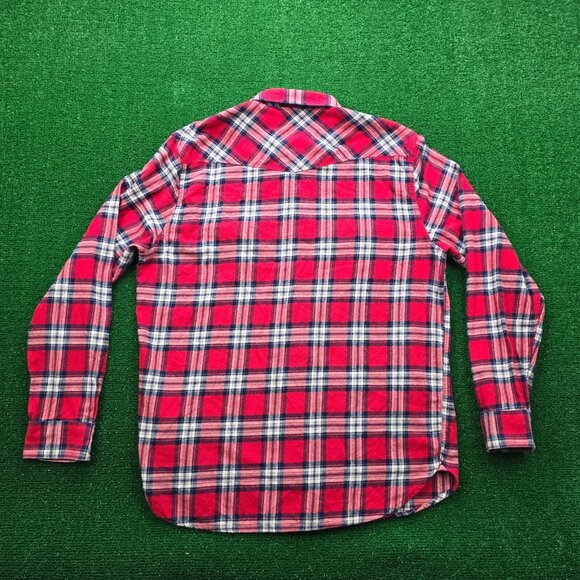 Lucky Brand Shirt Mens Large Red Plaid Button Up Long Sleeve Flannel Western - Picture 8 of 8